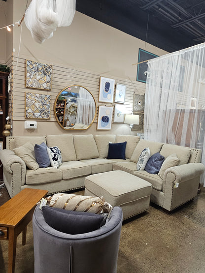Neutral L-Shaped Sectional and Ottoman