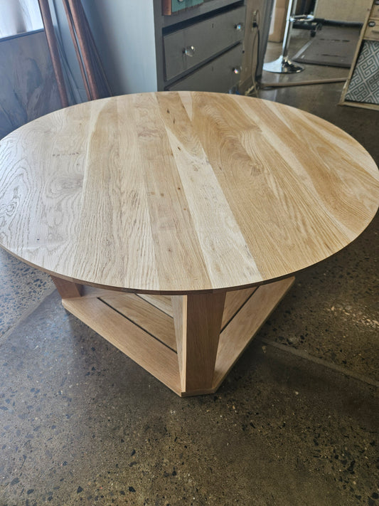 Light Wood Round Coffee Table
