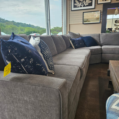 Gray sectional sofa with chaise