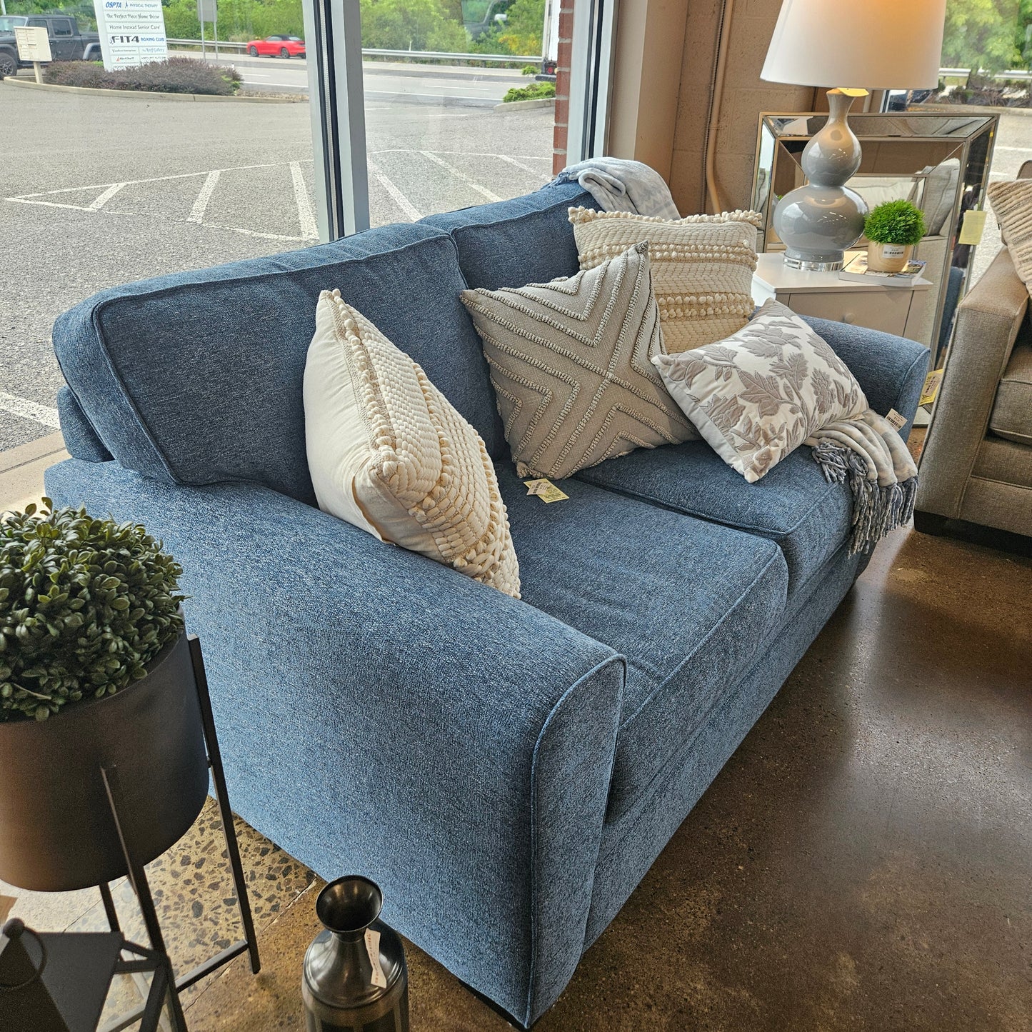 Johnathan Louis blue love seat