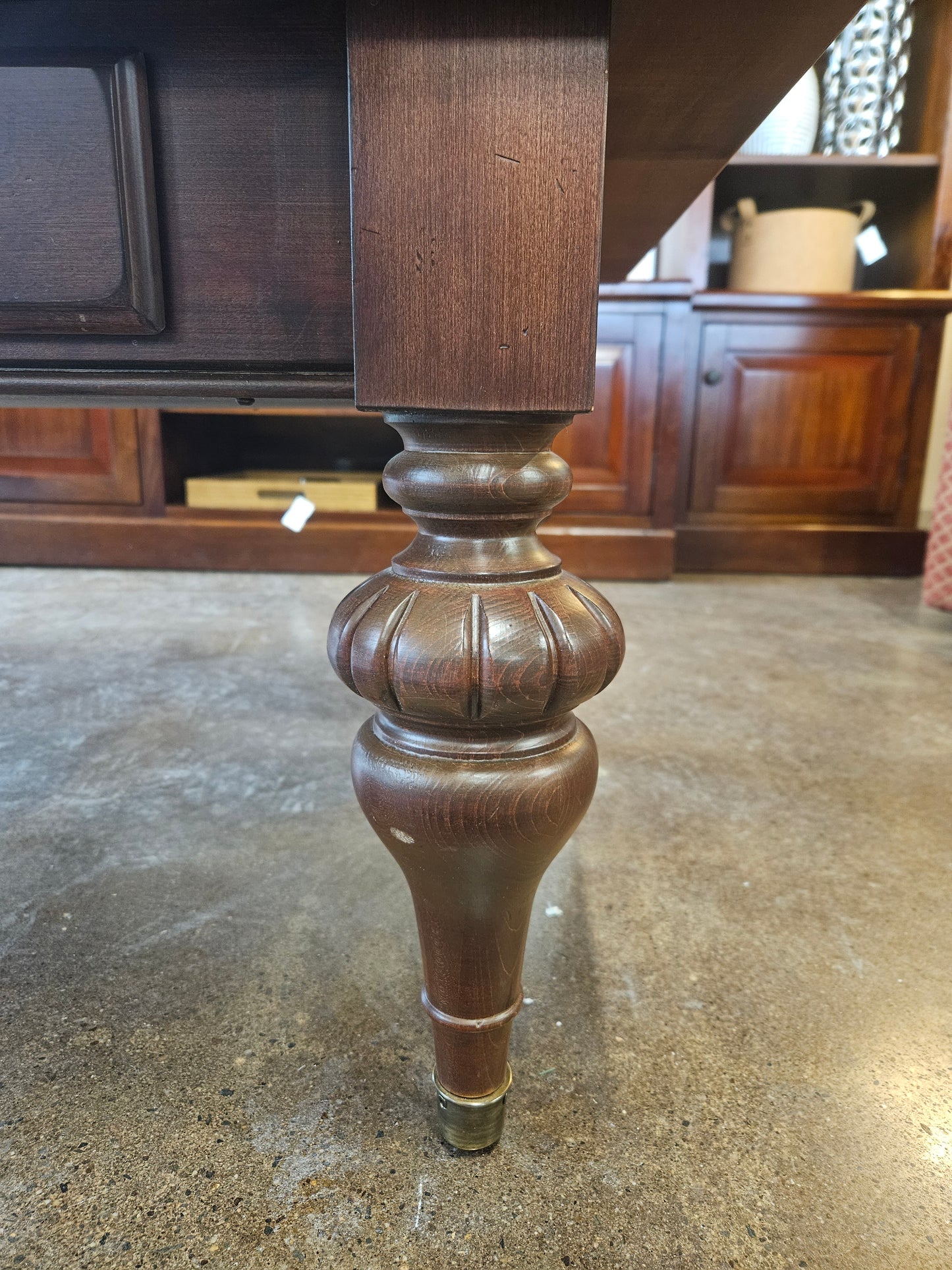 Ethan Allen dark wood coffee table w/ drawer