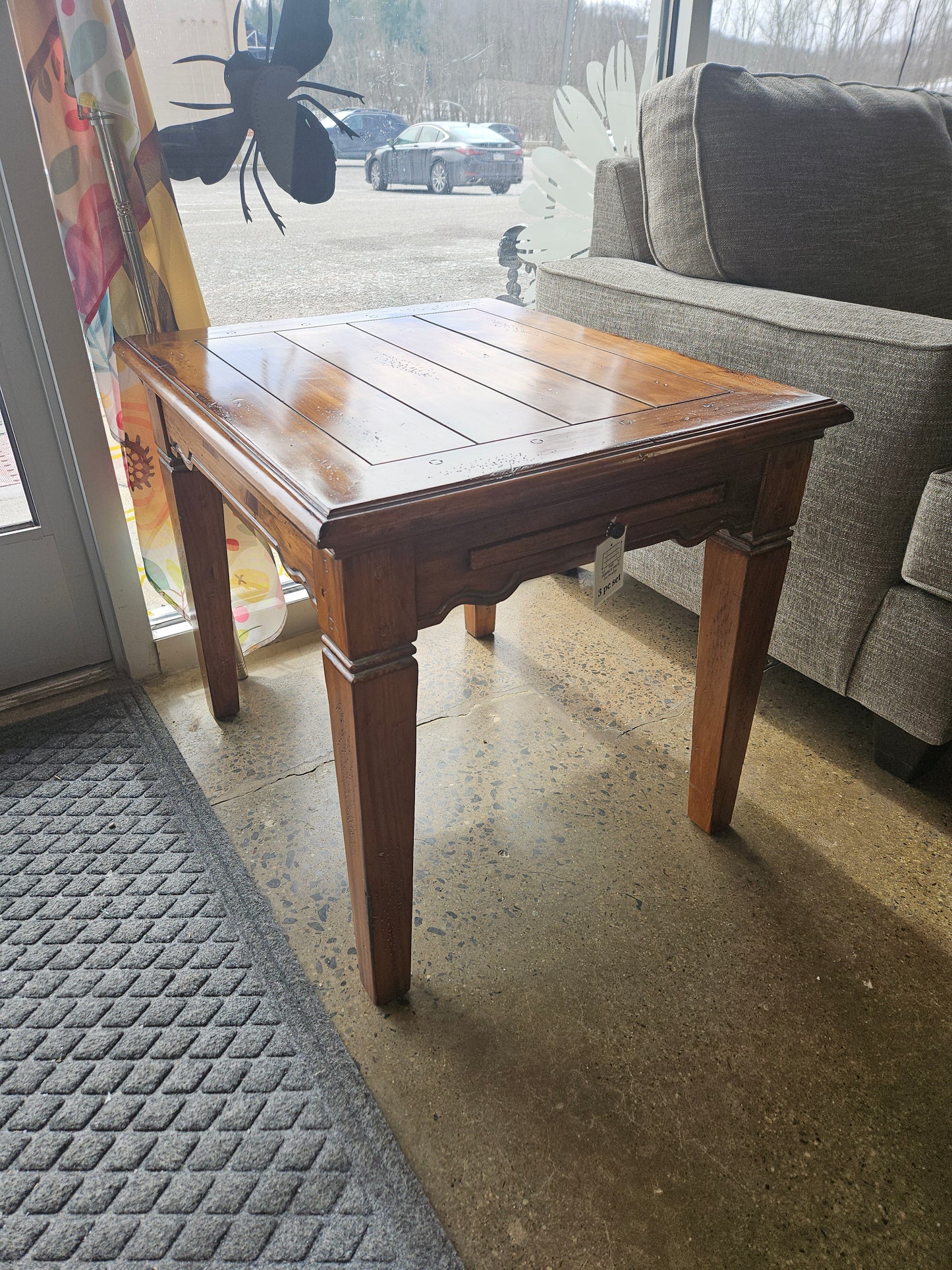Coffee table with drawers and 2 end tables
