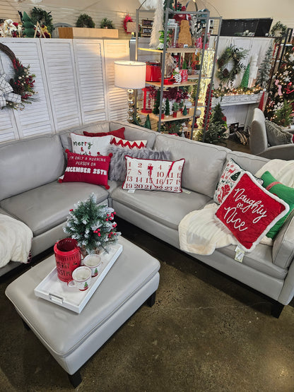 Violino Gray 4 piece leather sectional