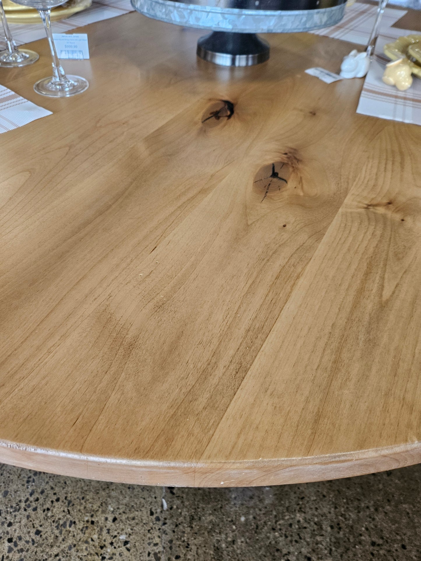 Shiloh Round Dining Table with Light Wood Top