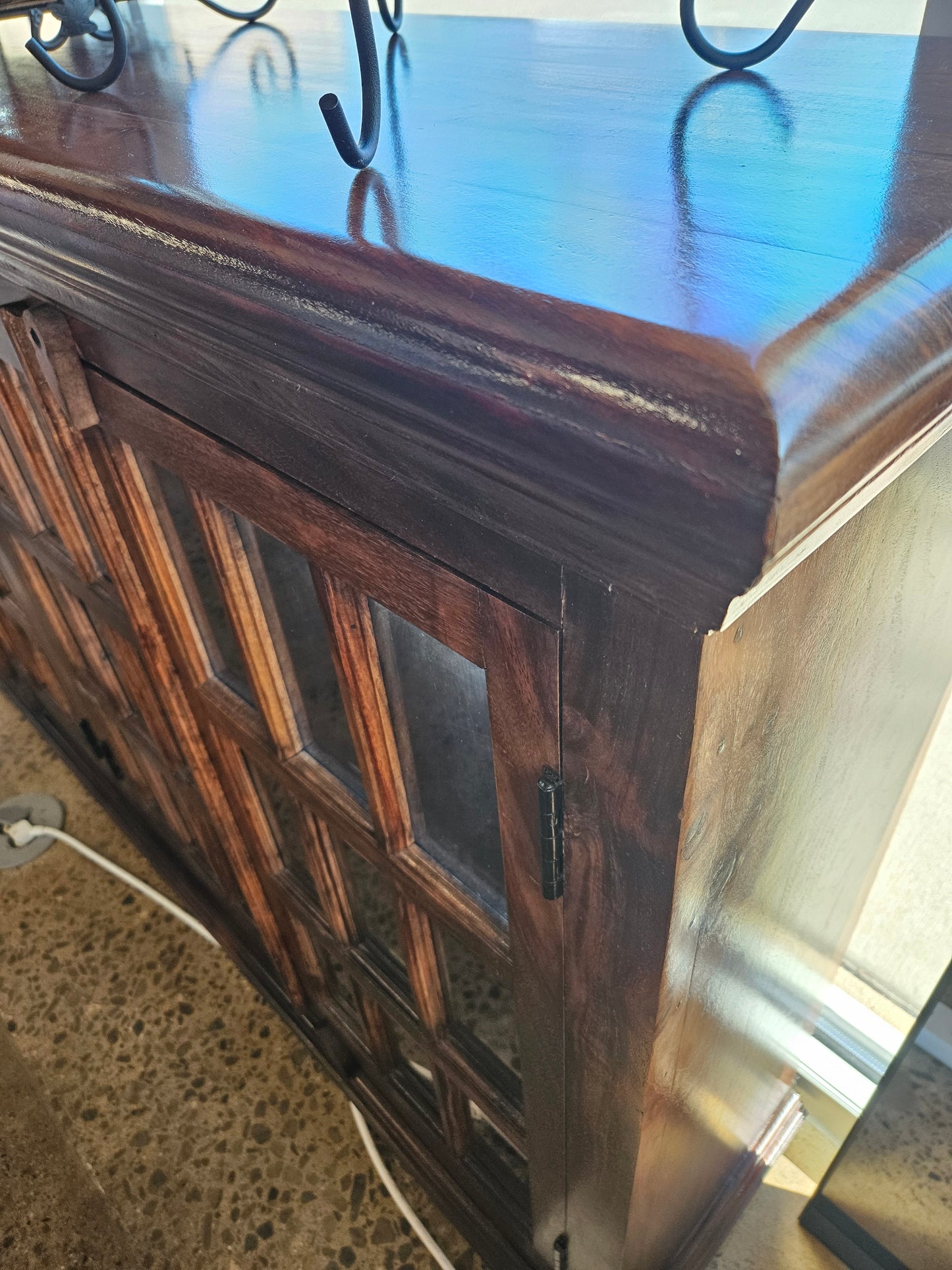 Dark Wood Farmhouse Buffet/Media Cabinet