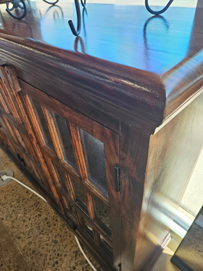 Dark Wood Farmhouse Buffet/Media Cabinet
