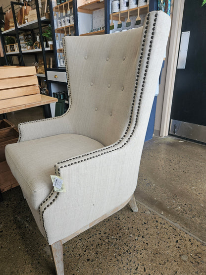Neutral Nail Trimmed Accent Chair
