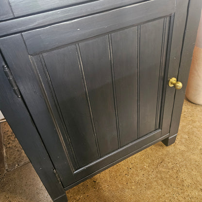 Refinished black end tables with drawer and storage