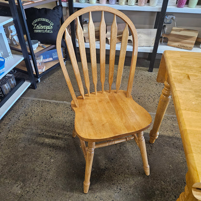 Oak drop leaf table with 2 arrowback chairs