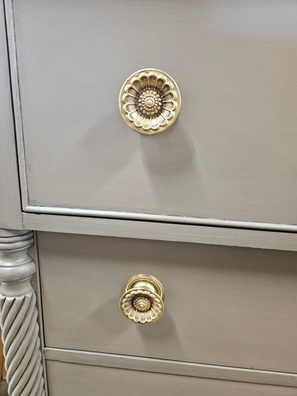 Soft Brown Painted Dresser w/ Gold Pulls