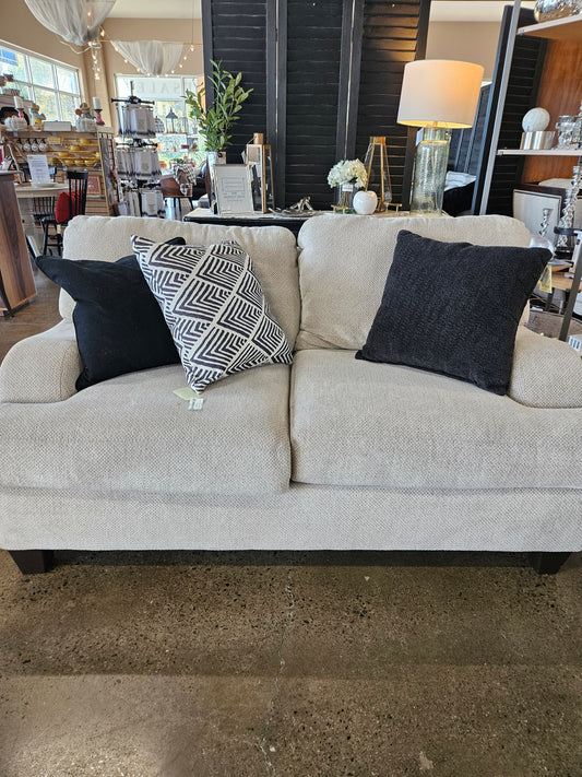 Cream Textured Loveseat