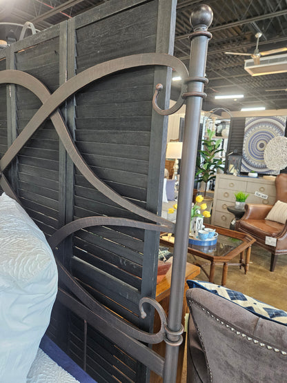 Arhaus black king metal bed frame