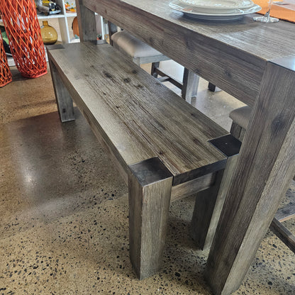 Gray wash wooden dining set