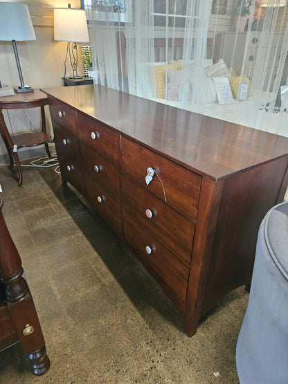 Kincaid 9 drawer dresser with colorful knobs
