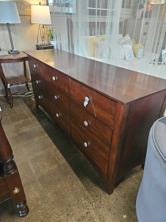 Kincaid 9 drawer dresser with colorful knobs