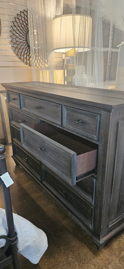 Charcoal plank top dresser (Model Home)