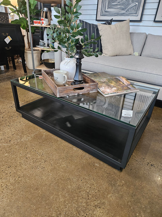 Glass topped coffee table (Model Home)