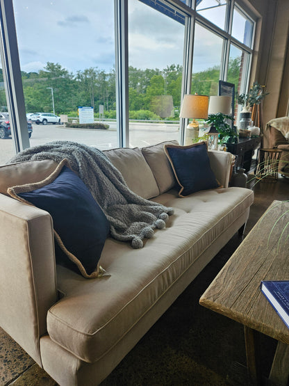 Pottery Barn Upholstered Tufted Seat Sofa