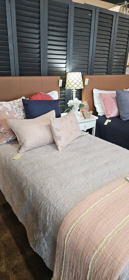 Faux leather twin bed frame (Model Home)