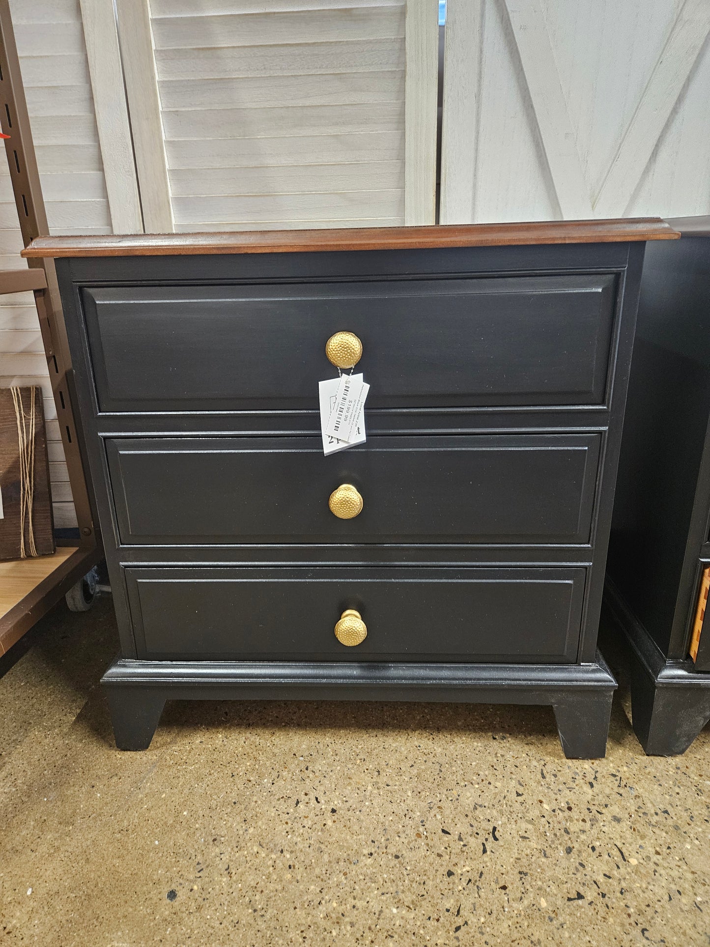 Refinished Black End Tables (2 pc) by Local Artist