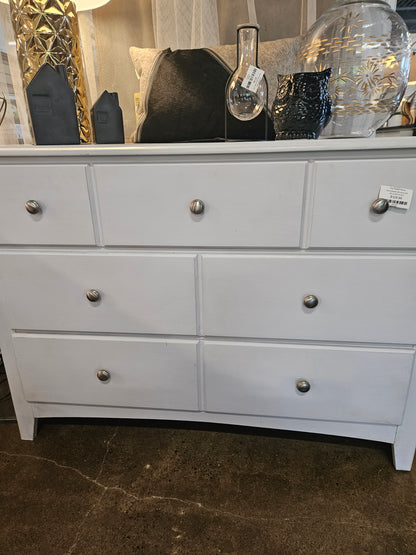 White Dresser with silver pulls