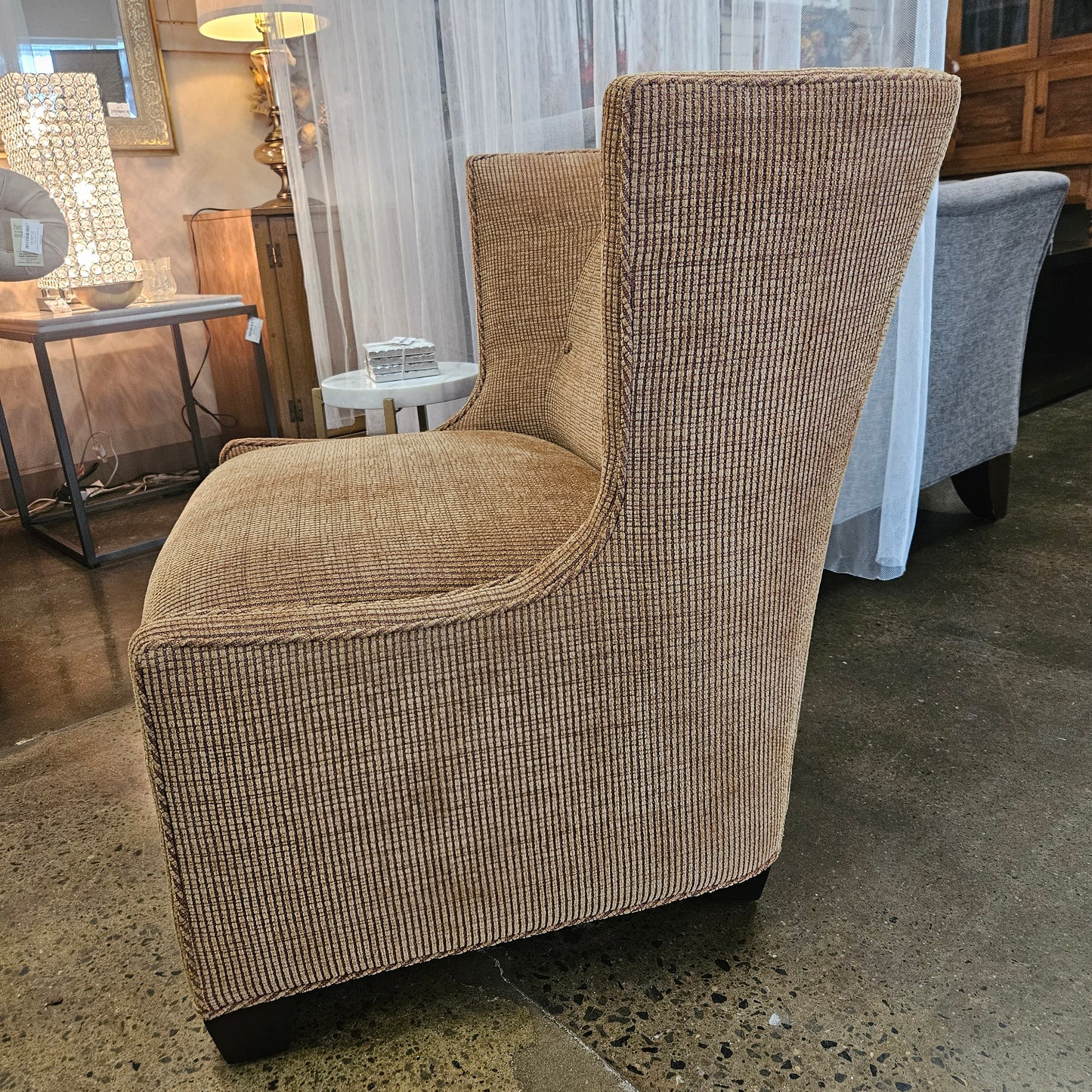 Smith Brothers ginger and taupe accent chair