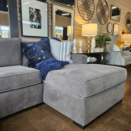 Gray sectional sofa with chaise