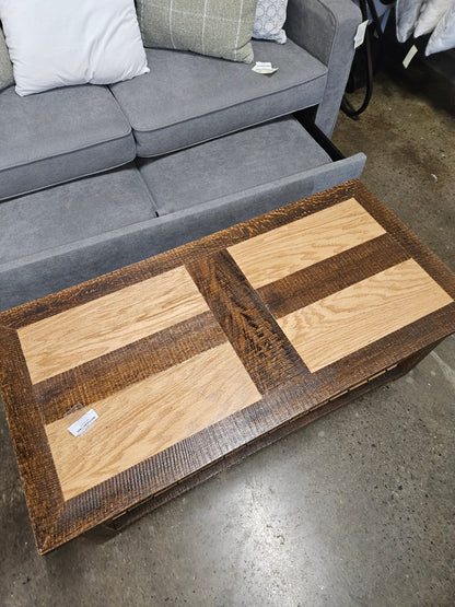 Two tone wood coffee table by local artist
