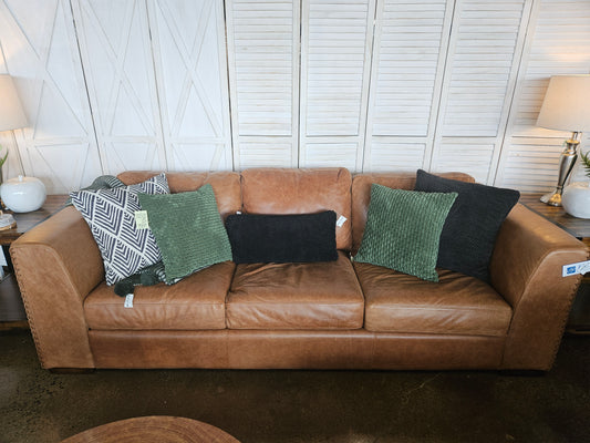 Camel Leather Flexsteel Sofa