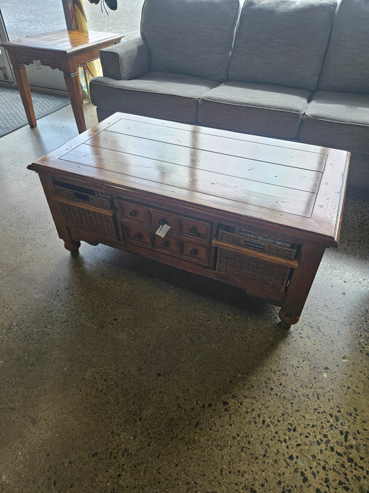 Coffee table with drawers and 2 end tables