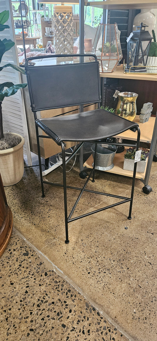 Distressed brown counter height stool (2) (Model Home)