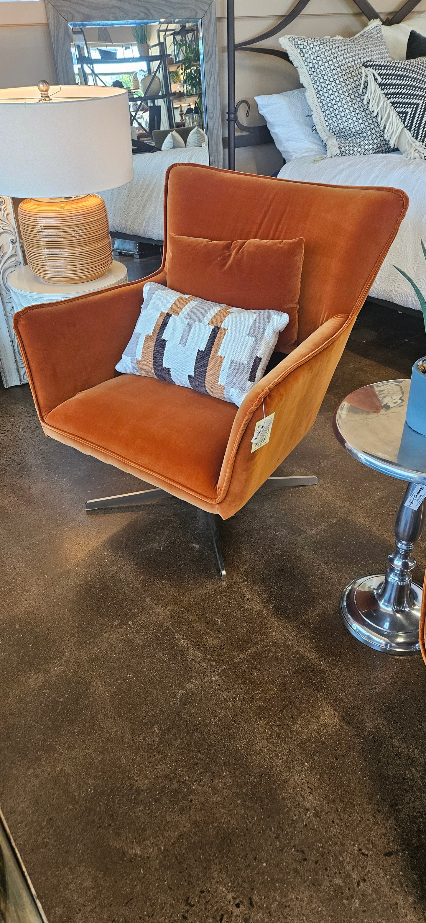 Four Hands velvet chair (Model Home)