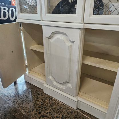 White Hutch with Glass Shelves