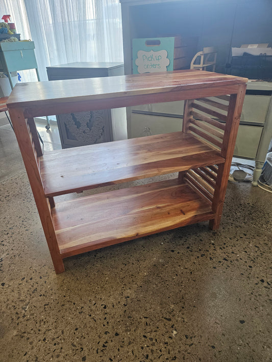 Acacia Wood 2 Shelf Storage Unit