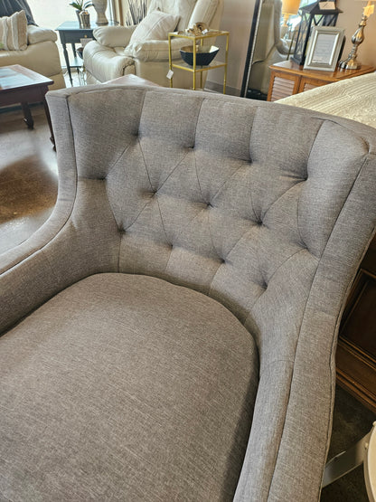 Gray Tufted Back Accent Chair