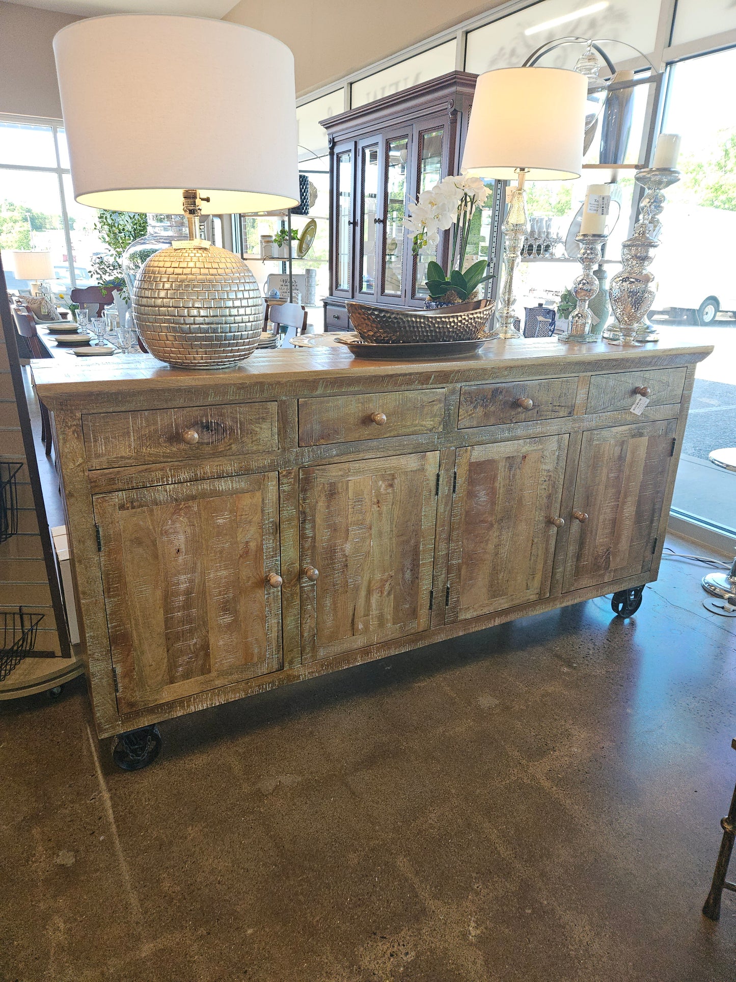 Mango Wood Storage Console Unit