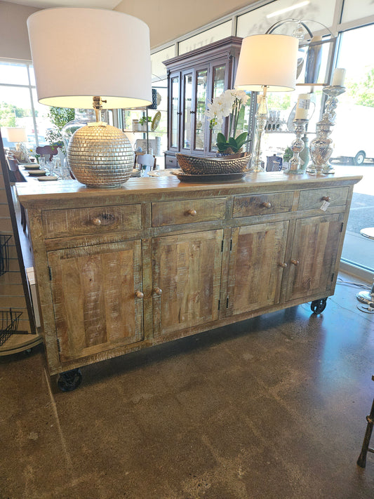 Mango Wood Storage Console Unit