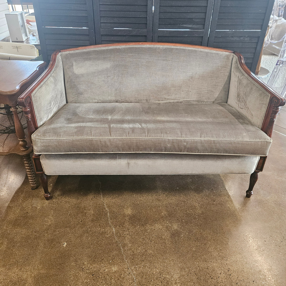 Classic Green Upholstered Settee