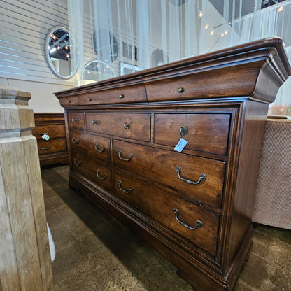 Warm brown dresser with nightstand