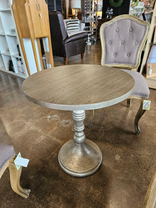 Round Accent Table Lt Gold Texture