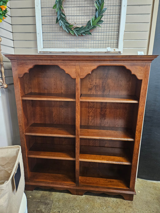 Dark wood double bookshelf