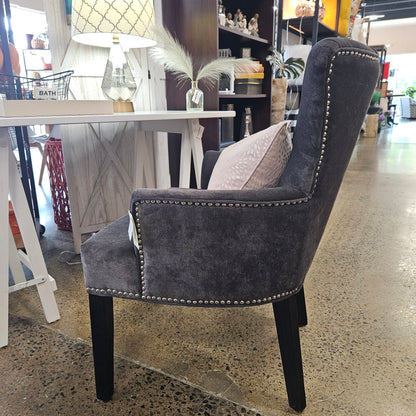 Arhaus Desk Chair Gray Nailhead Trim