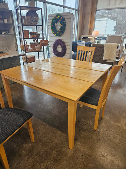 Blonde dining set with 4 chairs and butterfly leaf