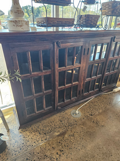 Dark Wood Farmhouse Buffet/Media Cabinet