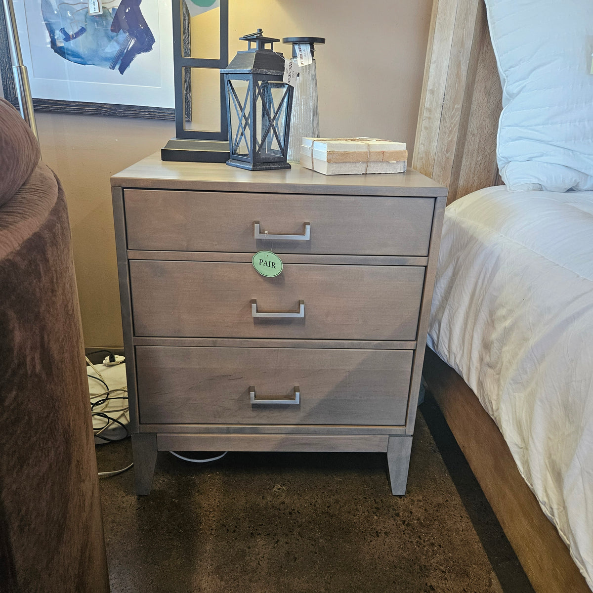 Coordinating Gray Nightstands (Set of 2)