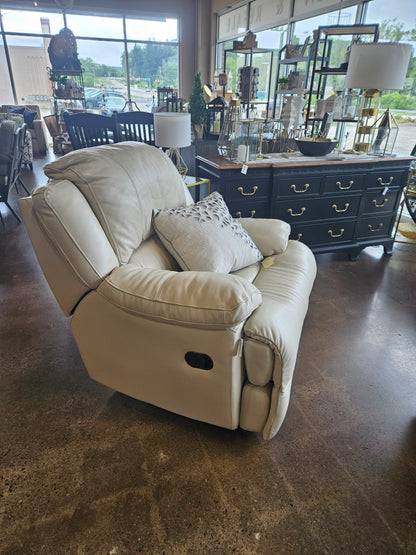 Cream Bonded Leather Recliner