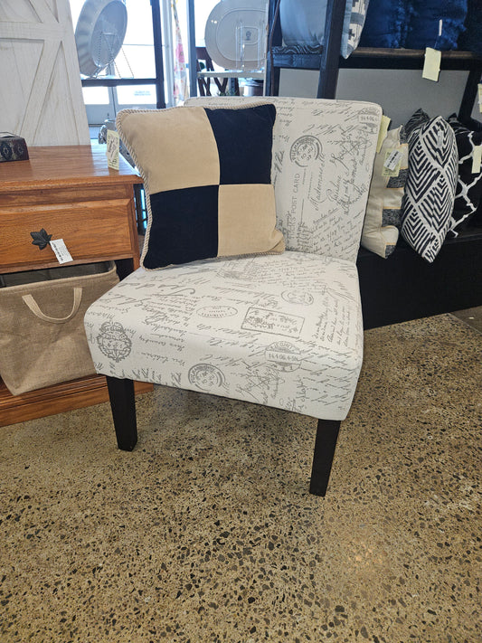 Pier 1 Slipper Chair with words
