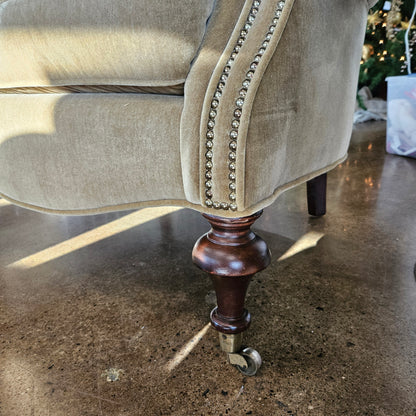 Tufted Wingback Accent Chair with Nailhead Trim