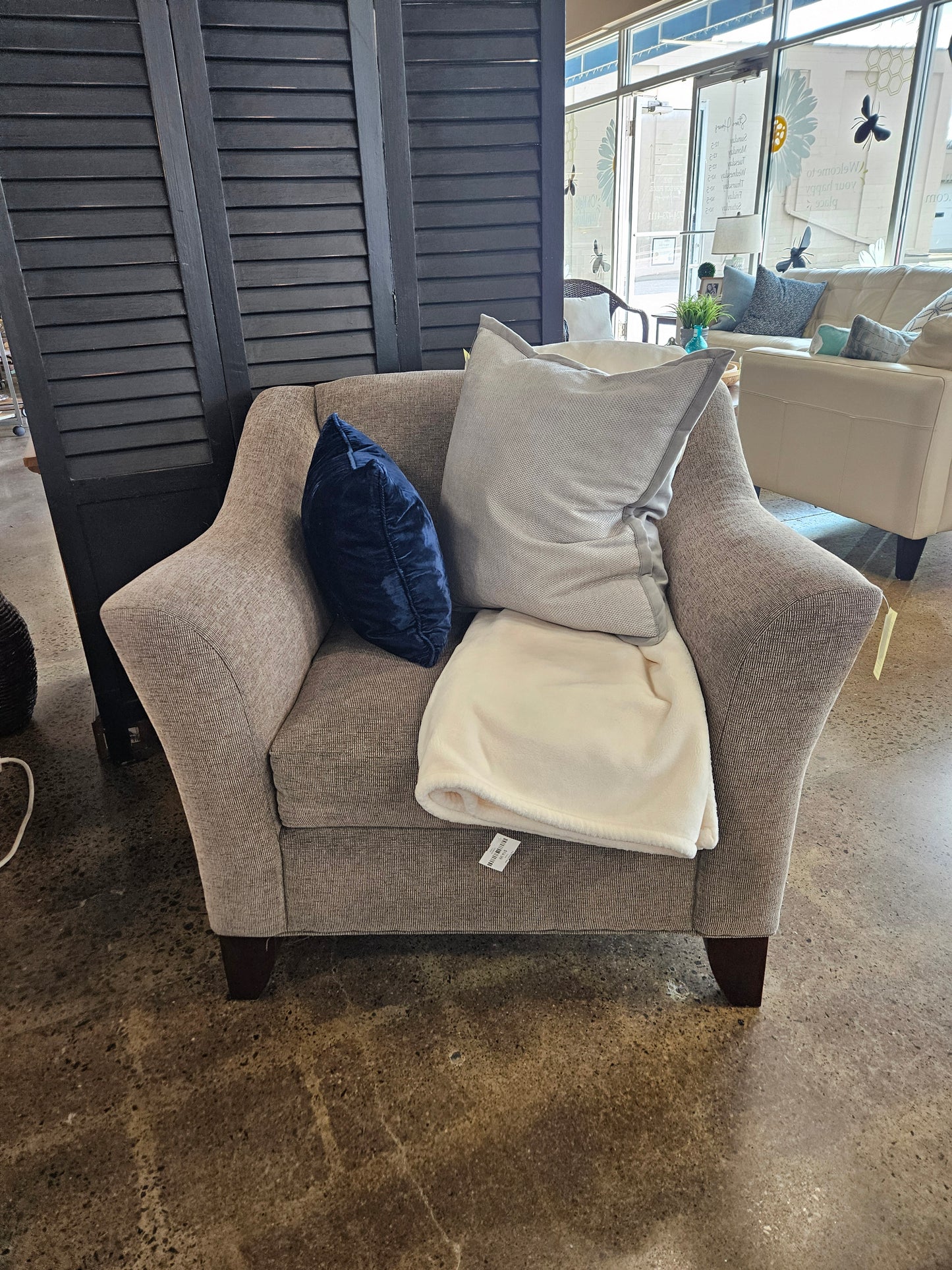 Gray Sofa and Matching Chair