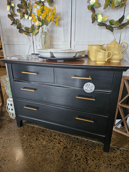 Refinished Black Buffet/Sideboard/TV stand